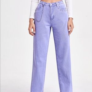 Purple Chained Straight Leg Jeans